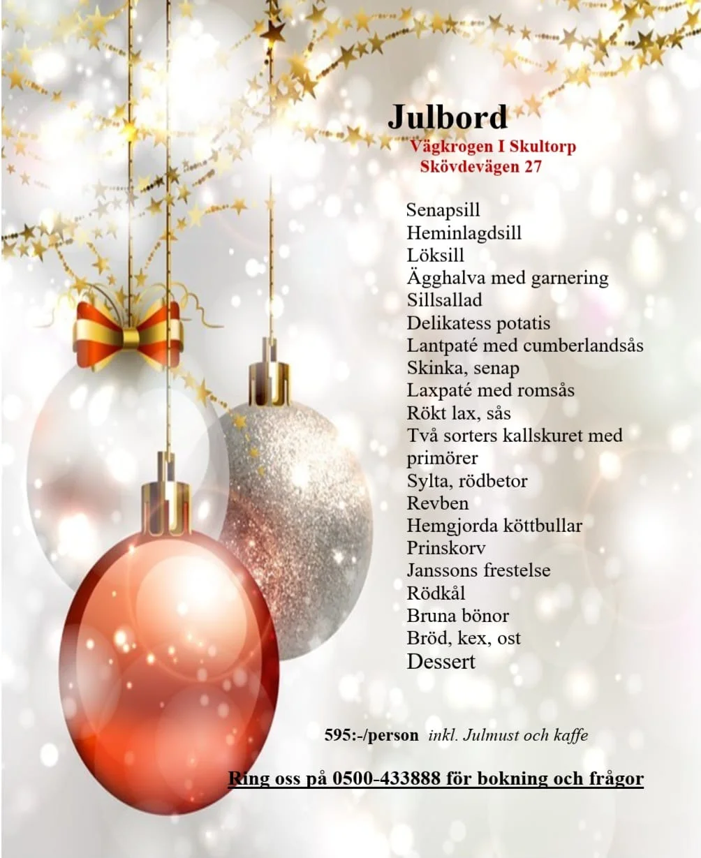 Julbord – Vägkrogen i Skultorp, Skövdevägen 27